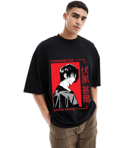 Men's Oversized Jujutsu Kaisen Print T-shirt