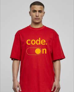 Men's Oversized Code on Print Tshirt