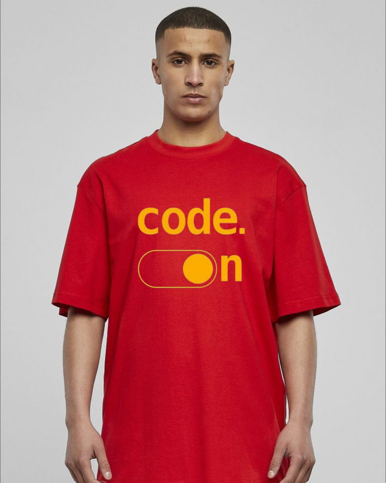 Men's Oversized Code on Print Tshirt