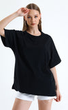 Women's Oversized Plain Black T-shirt