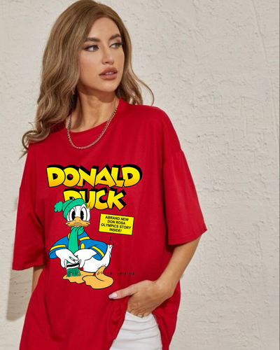 Women's Oversized Donald Duck Print T-shirt