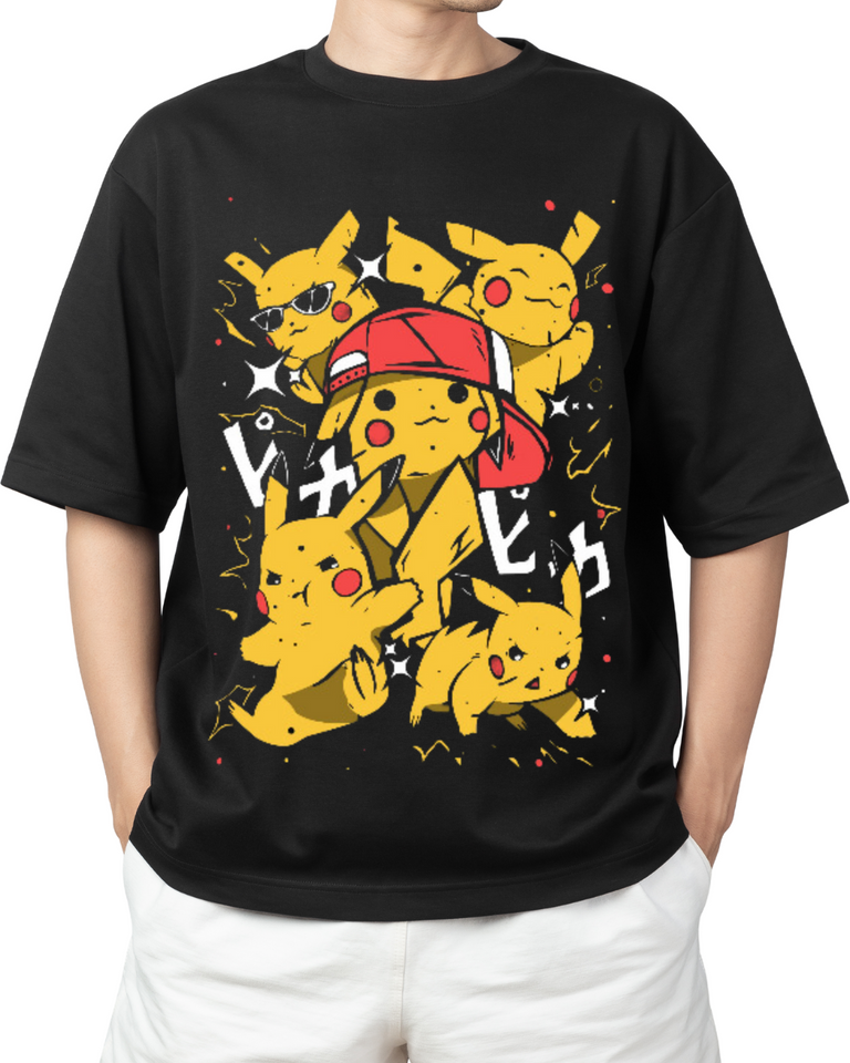 Men's Oversized Pikachu Print t-shirt