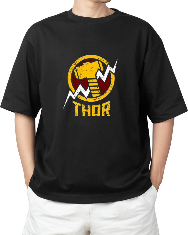 Men's Oversized Thor Print T-shirt
