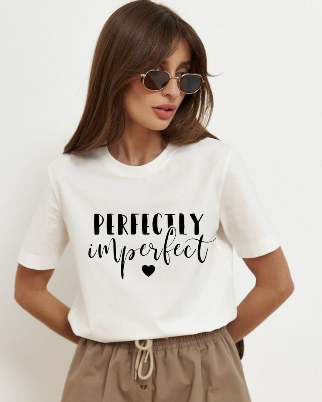 Women's Round neck Perfectly imperfect  Print  T-shirt