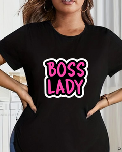 Women's Round neck Boss Lady Print  T-shirt