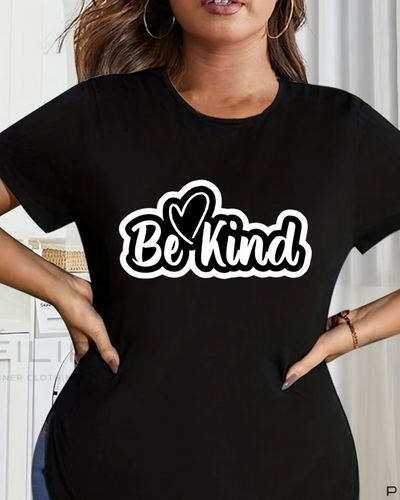 Women's Round neck Be kind Print T-shirt