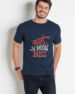 Men's Round neck Mumbai se hoon boss  Print T-shirt