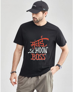 Men's Round neck Mumbai se hoon boss  Print T-shirt