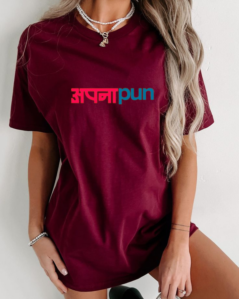 Women's Round neck Apnapun Print T-shirt