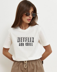 Women's Round neck Netflix and Chill Print T-shirt