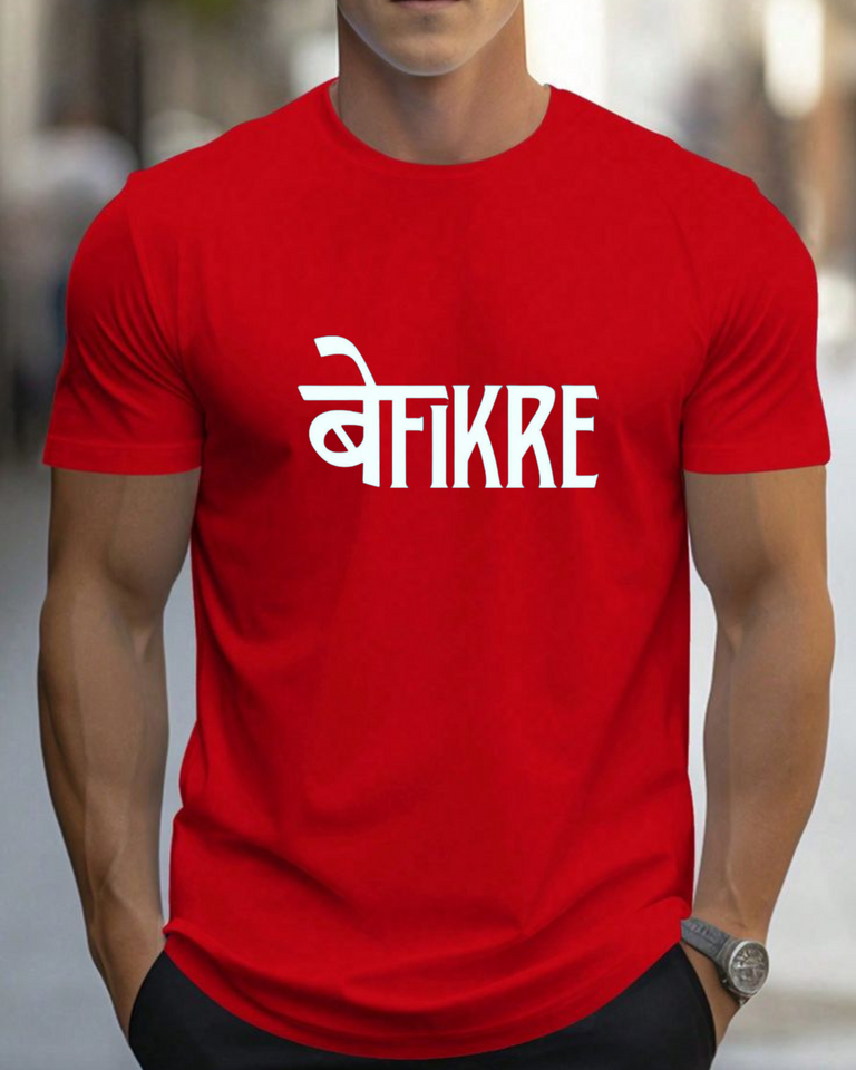 Men's Round neck Befikre Print T-shirt