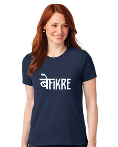 Women's Round neck Befikre Print T-shirt.