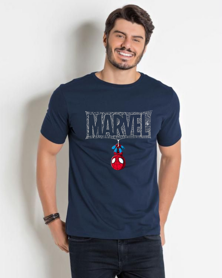 Men's Round neck Marvel with spiderman Print T-shirt
