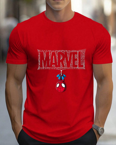 Men's Round neck Marvel with spiderman Print T-shirt