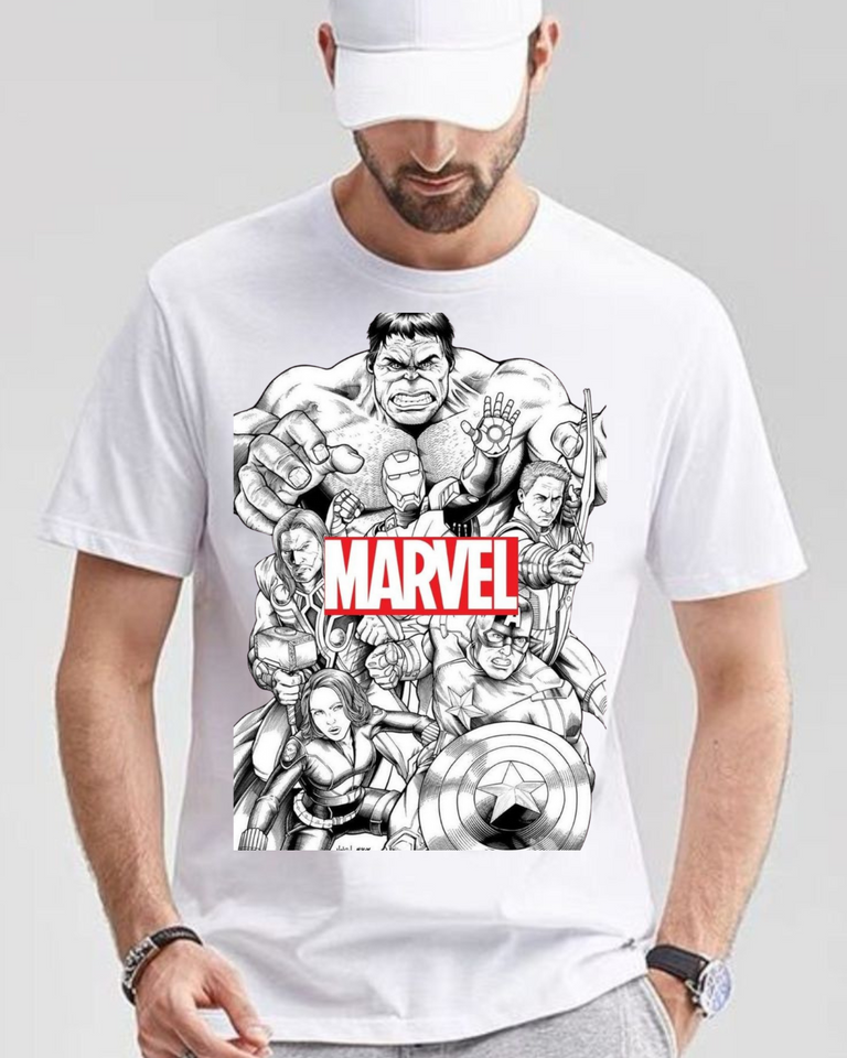 Men's Round neck Marvel Gang Print T-shirt.