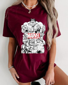 Women's Round neck Marvel Gang Print T-shirt