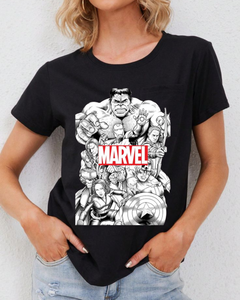 Women's Round neck Marvel Gang Print T-shirt