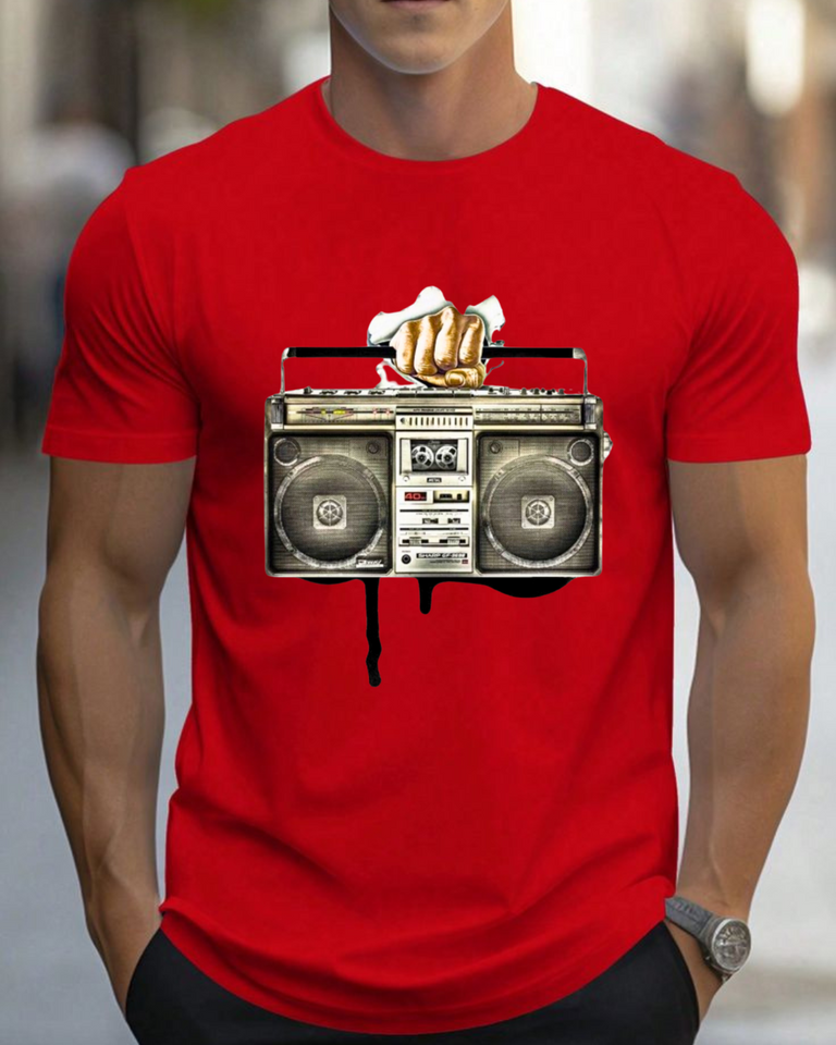 Men's Round neck Radio print t-shirt