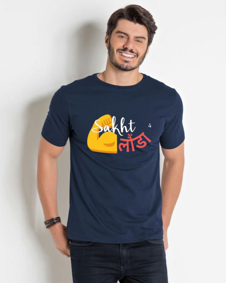 Men's Roundneck Sakht Launda Print T-shirt