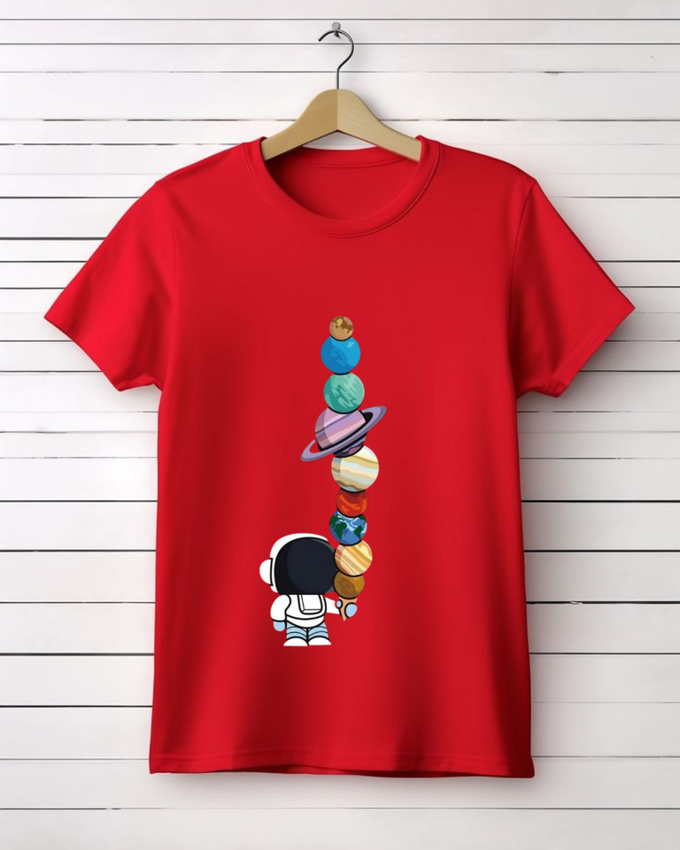 Women's Roundneck Astronaut Print T-shirt