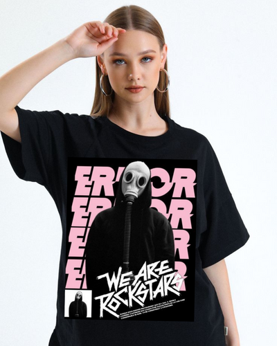 Women's Oversized  We Are Rockstars Print T-shirt