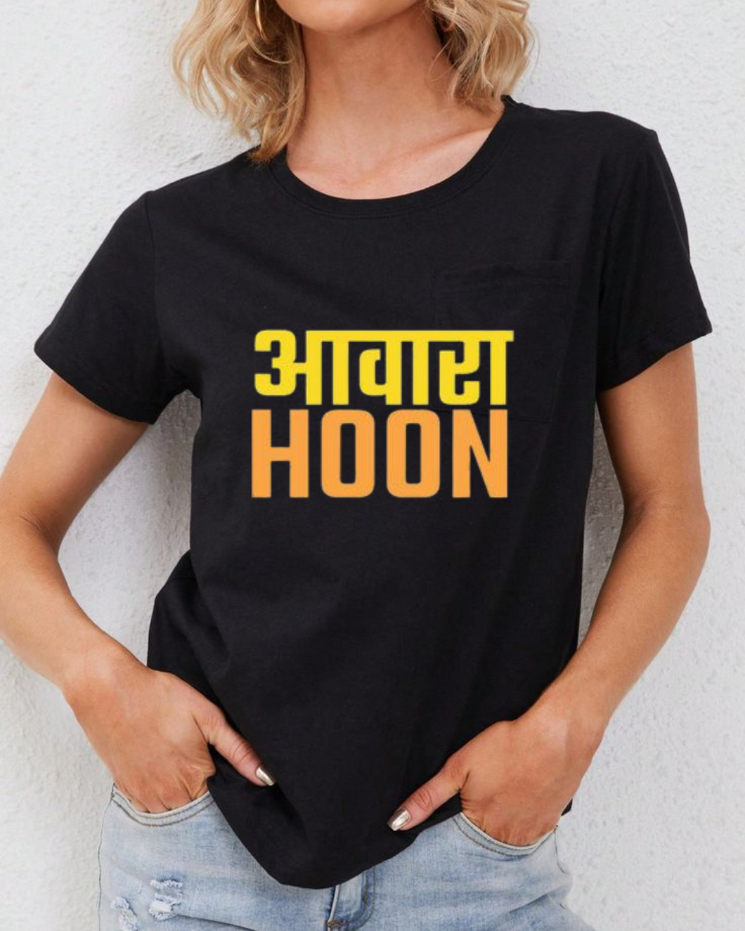 Women's Roundneck Aawara Hoon Print T-shirt