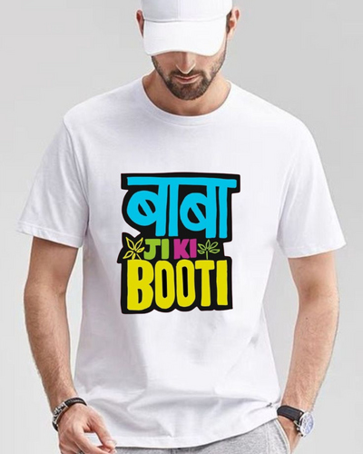 Men's Round neck Baba ji ki booti Print T-shirt