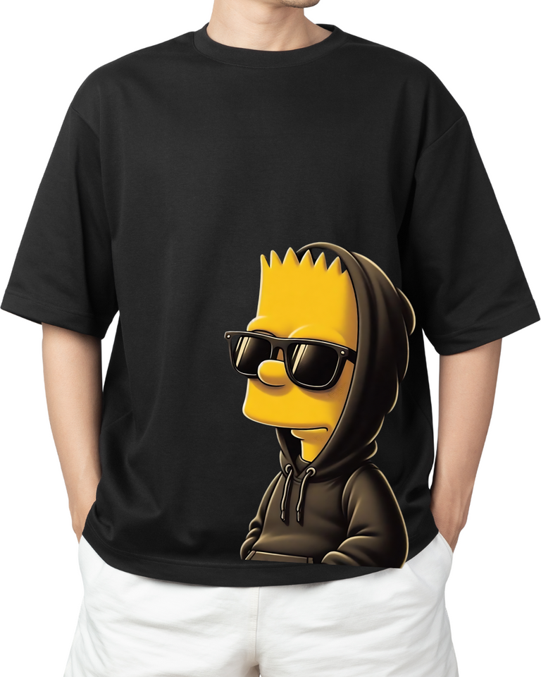 Unisex Oversized Bart simpson Print T-shirt