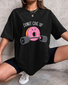 Women's Oversized donut give up Print Tshirt