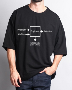 Men's Oversized Engineer Print T-shirt
