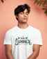 Men's Roundneck Hello Summer Print T-shirt