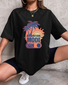 Women's Oversized Vacation mode is on Print T-shirt