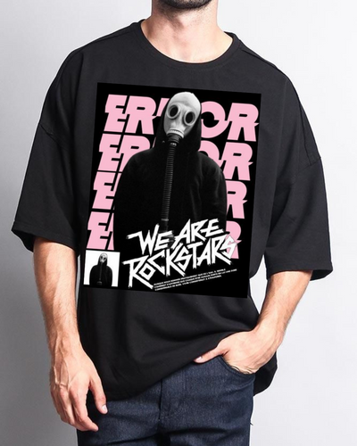 Men's Oversized  We Are Rockstars Print T-shirt